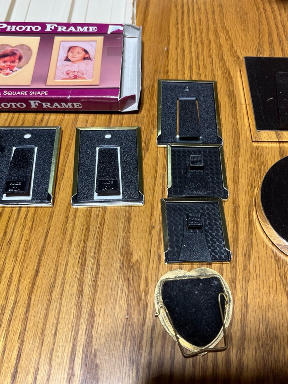 Assorted Small Photo Frames - Black and Gold Accents
